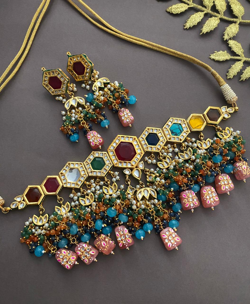 designer-gold-plated-multicolor-bridal-choker-necklace-set-by-gehna-shop-gehna-shop-buy-bridal-choker-necklace-designs-for-ladies-online-41751913824571